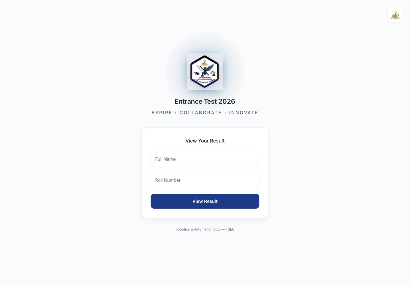 RAC Entrance Test 2026 result lookup website